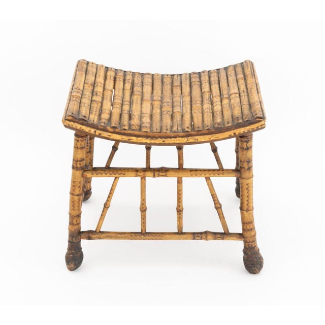 Arts & Crafts Liberty & Co. Thebes Style Bamboo Stool, Circa 1900 For Sale - Image 3 of 8