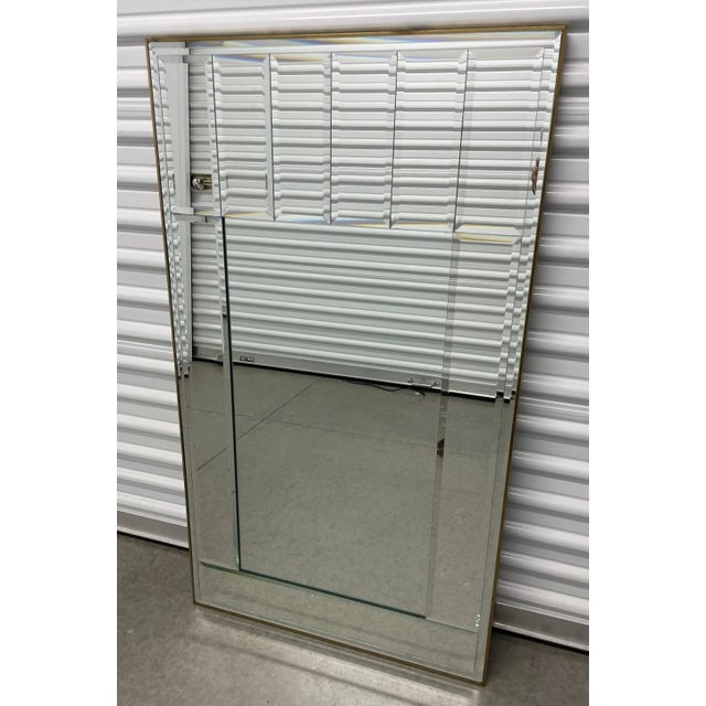 1960s La Barge Polished Brass Frame Glass Beveled Mirror For Sale In Palm Springs - Image 6 of 11
