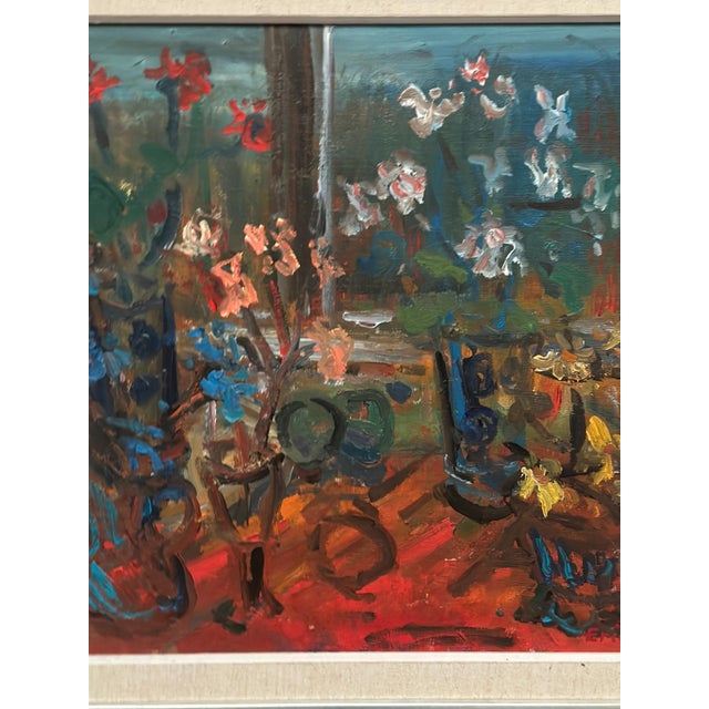 Eric With, Still Life with Flowers, 1960s, Oil Painting on Canvas, Framed For Sale - Image 15 of 18