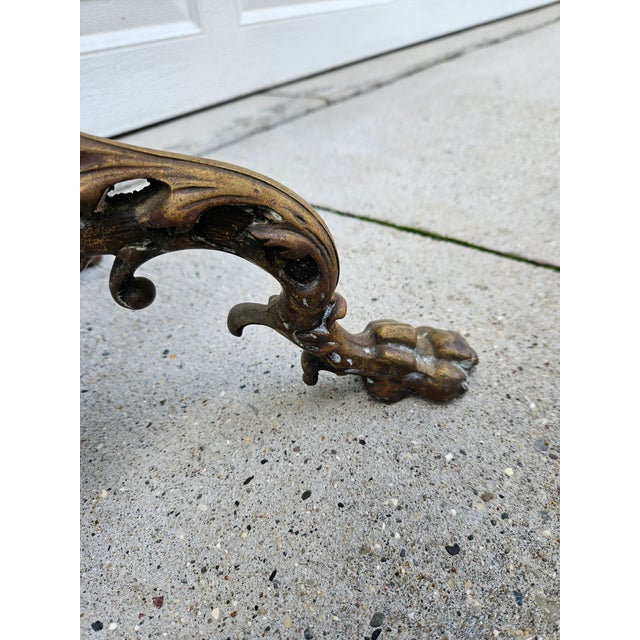 Victorian Brass Cast Iron and Marble Pedestal Plant Stand For Sale - Image 12 of 12