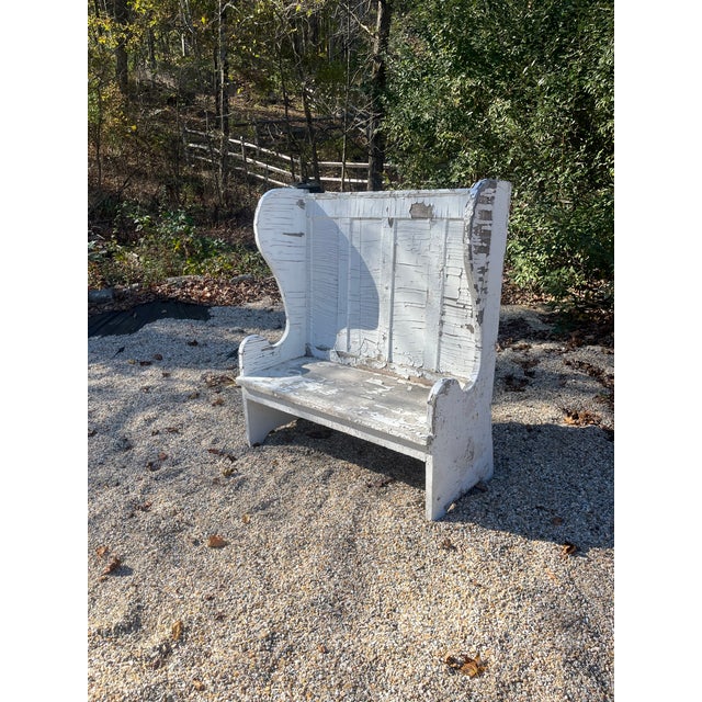 1910s Arts and Crafts Period Porch Bench With Weathered Surfac For Sale - Image 9 of 9