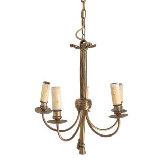 Vintage French Brass Drape Chandelier For Sale