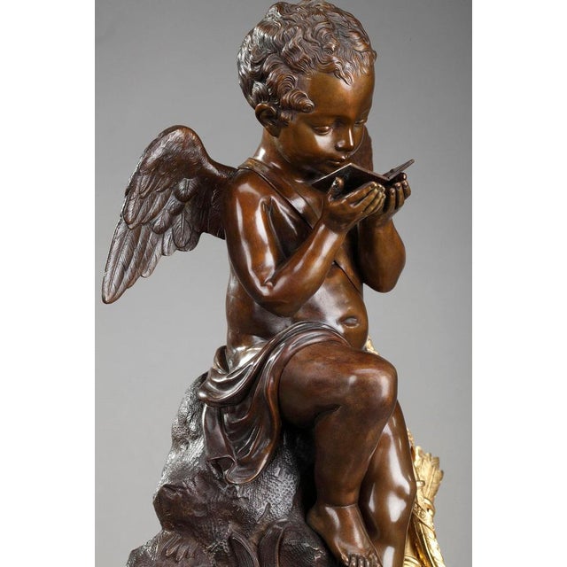 Early 19th Century Marble Cupid Reading Clock by Ledure and Hémon For Sale - Image 11 of 18