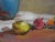 Modern Janis Lauva, Still Life with Flowers and Apples, 1964, Oil on Cardboard For Sale - Image 3 of 5