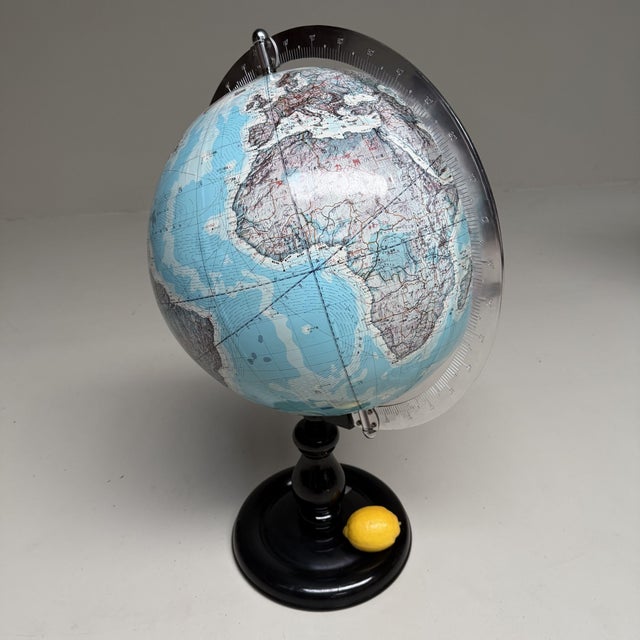 Mid-Century Modern Japanese School Globe on Black Base, 1980s For Sale - Image 14 of 18