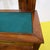 2000 - 2009 Wooden Vanity Table with Mirror and Green Fabric Top For Sale - Image 5 of 14