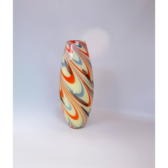 Vintage Encased Art Glass Murano Vase For Sale - Image 9 of 13