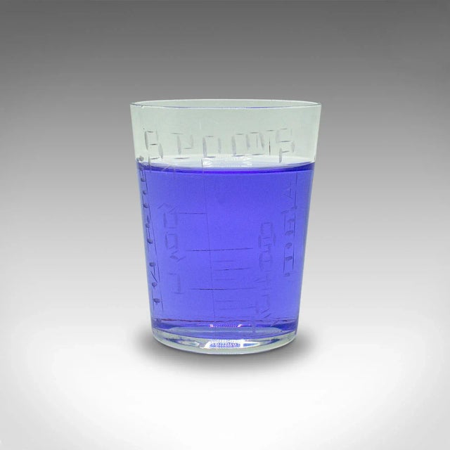 Transparent 1880s Antique Victorian English Glass Apothecary Medicine Cup For Sale - Image 8 of 13