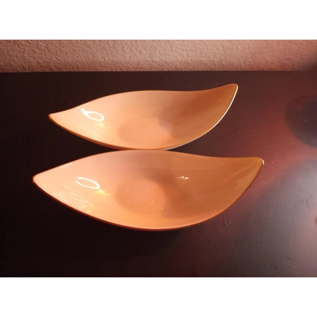 Traditional 1980s Lenox Beige Gilded Porcelain Boat Shape Dishes- Set of 2 For Sale - Image 3 of 8