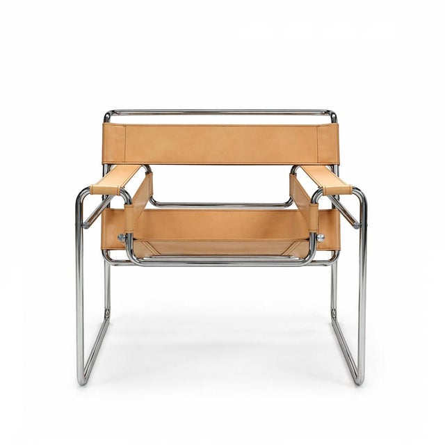 Bauhaus Vintage B3 Chairs by Marcel Breuer for Wassily, 1980s, Set of 2 For Sale - Image 3 of 10