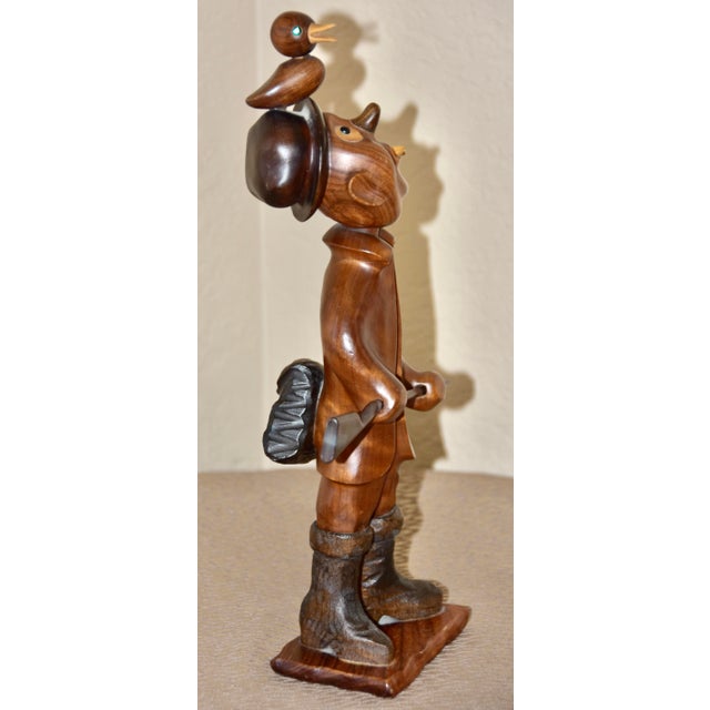 Dolfi Italian Hand Carved Wooden Duck Hunter Folk-Art Sculpture For Sale - Image 10 of 10