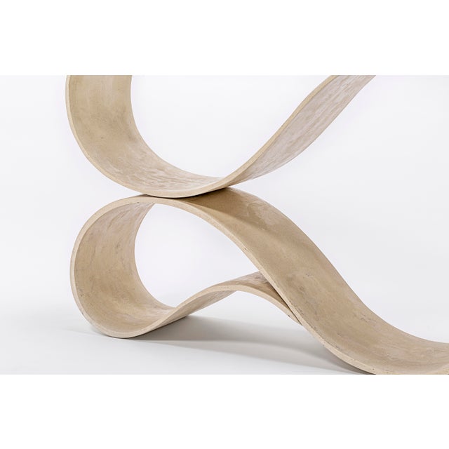 Whorl Console in White Concrete Canvas For Sale - Image 4 of 10