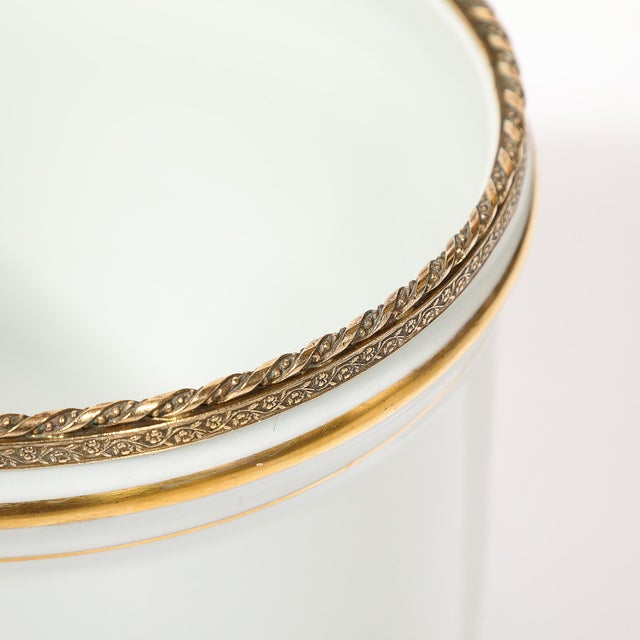 White Mid-Century Modernist Porcelain Cachepot With Gilt Detailing by Limoges For Sale - Image 8 of 11