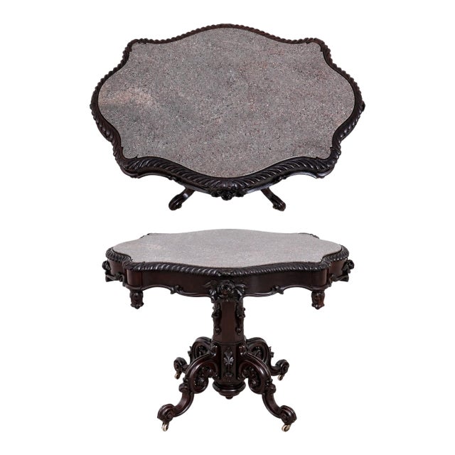 Antique American Victorian Walnut Parlor Table For Sale