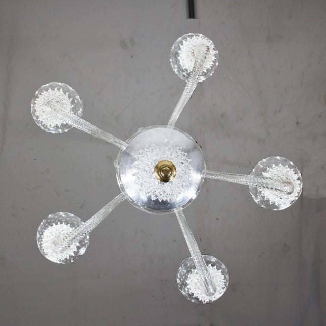 Five Arm Rostrato Murano Chandelier in the Manner of Ercole Barovier For Sale - Image 12 of 12
