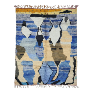 Abstract Moroccan Wool Rug - 8.5 X 6.9 Ft