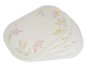 Late 20th Century Vintage Reversible Vinyl Flower Place Mats by Corning -Set of 4