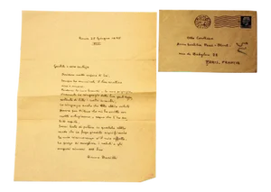 Bruno Barilli - Letter to the Countess Pecci Blunt - 1935