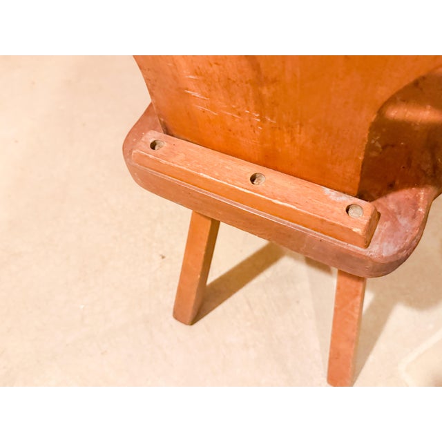 Wood Set of 3 Vintage Alpine Bavarian Heart-Cutout Plank Chairs (Brettstuhl) For Sale - Image 7 of 7