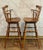 Vintage Ethan Allen Heirloom Nutmeg Maple Colonial Early American Pub Style Swivel Barstool With Metal Footrest- A Pair For Sale - Image 9 of 12
