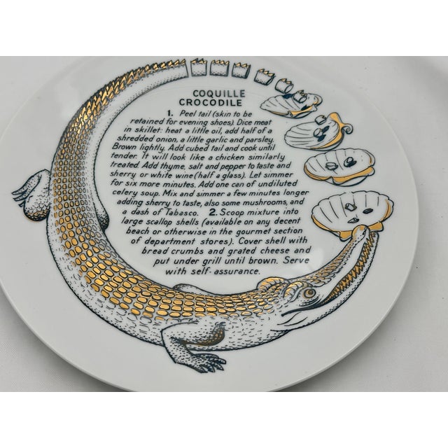 Fornasetti COQUILLE CROCODILE Improbable Plate Recipe Plate made for Fleming Joffe a leather goods company in NYC. This...