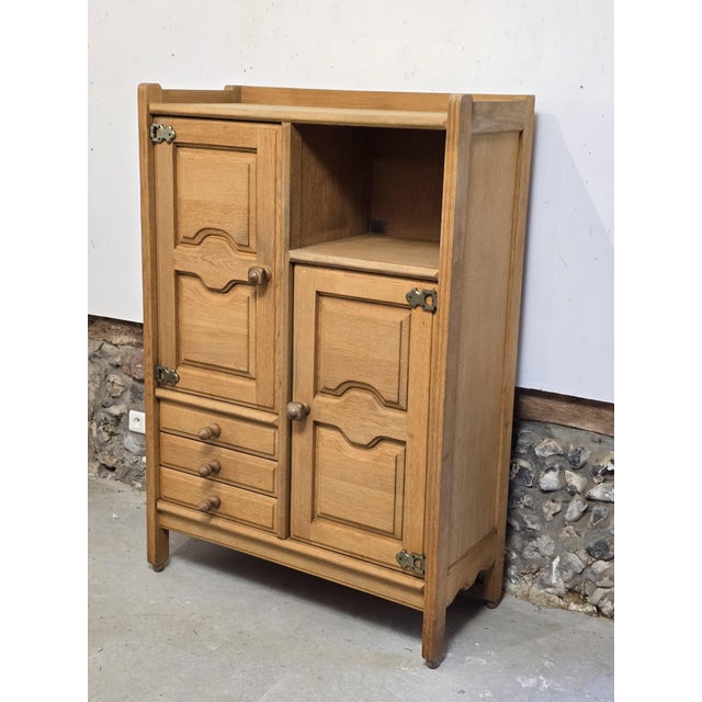 Tall Sideboard with Cupboards, Drawers and Niche by Guillerme et Chambron, 1970s For Sale - Image 16 of 18