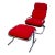 1970s Arcadia High-Back Chrome Steel Framed Chair and Ottoman Designed by Byron Botker for Landes For Sale