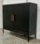 Stylish Uttermost Modern Two Door Black Wood Cabinet, gold pulls, showroom floor sample