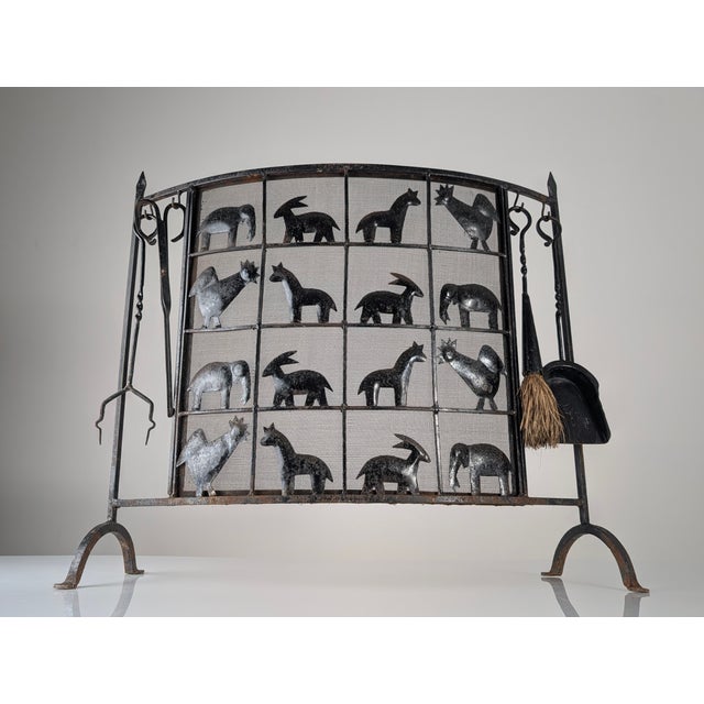 Fireplace Protector in Wrought Iron, 1950s For Sale - Image 13 of 14