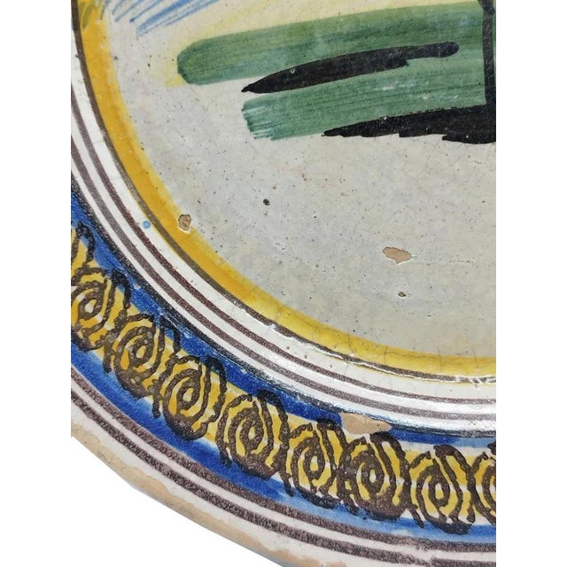 Antique Decorated Vietri Ceramic Dish, Napoli, Italy, 1900s For Sale - Image 9 of 11