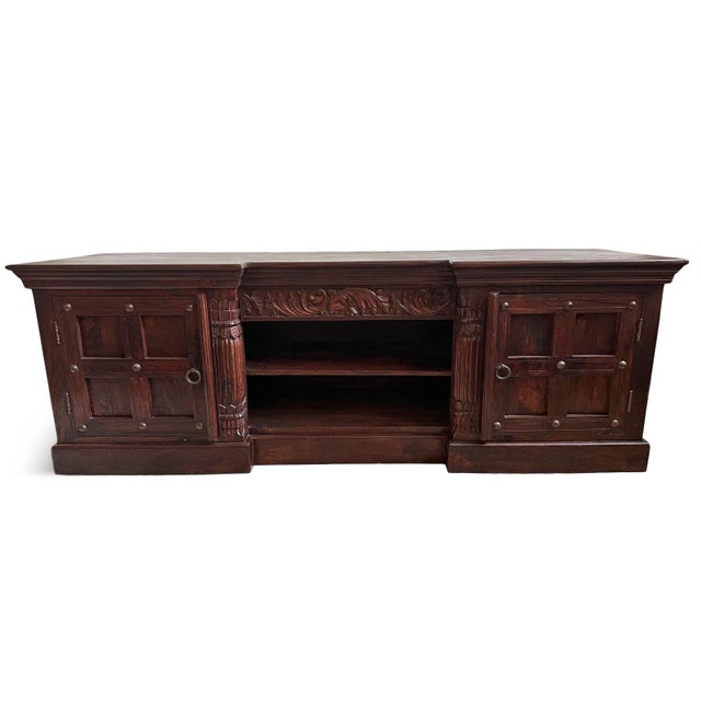 Vintage Colonial Walnut Stained Media Cabinet For Sale In Los Angeles - Image 6 of 12