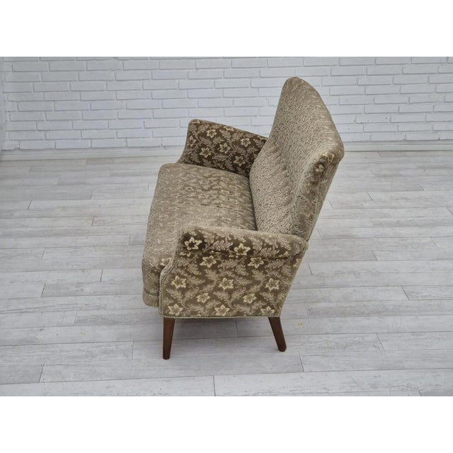 Danish 2 Seater Sofa in Velour by Fritz Hansen, 1950s For Sale - Image 15 of 18