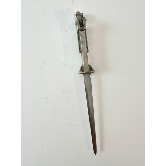 Deco Style Modernist Silver Female Figure Letter Opener For Sale In Los Angeles - Image 6 of 9