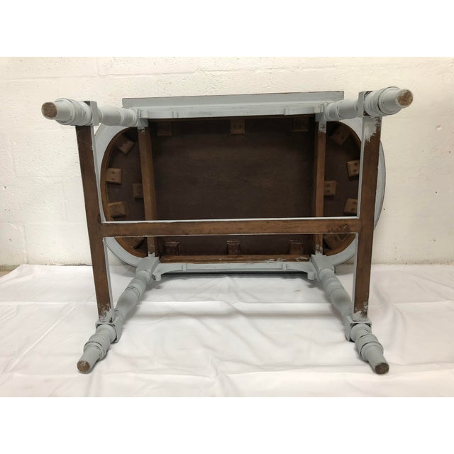 Light Gray 19th Century Italian Polished Rosewood Veneer on Top With Painted Wood Base For Sale - Image 8 of 9