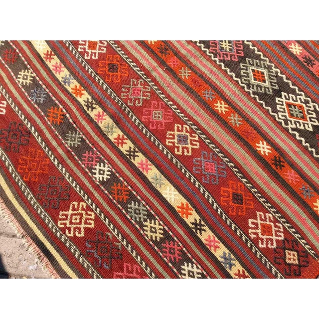 Textile Tribal Vintage Kilim - 58" X 92" For Sale - Image 7 of 10