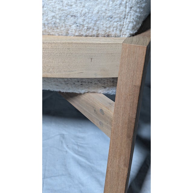 Ivory Verellen Fernando Wing Chair in Ivory Bouclé on Ash Base For Sale - Image 8 of 12