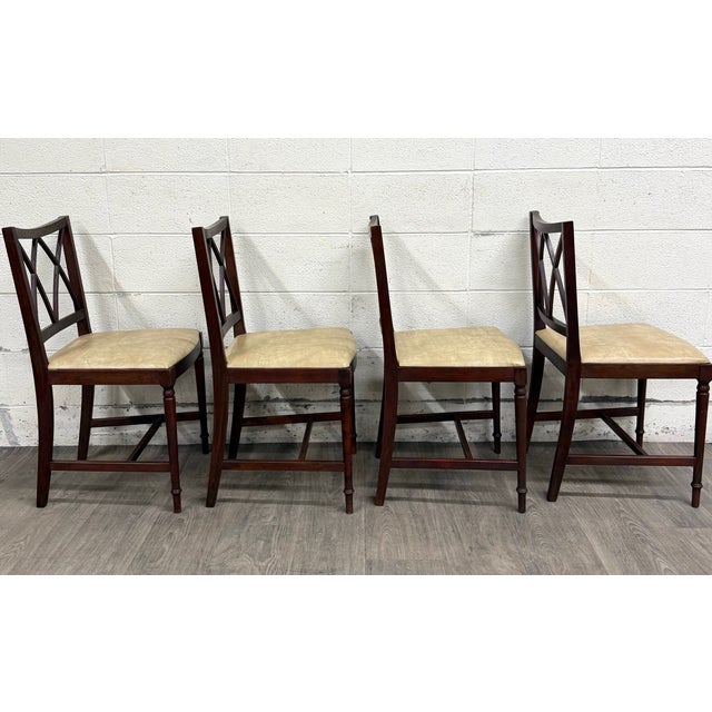 Vintage Hepplewhite Style Sheraton Revival Traditional Mahogany Dining Chairs For Sale In Kansas City - Image 6 of 10