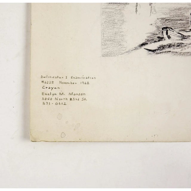 Mid-Century Modern 1960s Industrial Harbor Drawing For Sale - Image 3 of 5