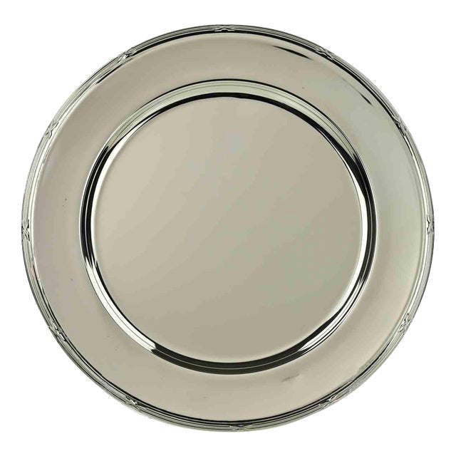 Vintage Silver Plated Serving Plate, Italy, 1970s For Sale