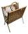 Stitched Leather Magazine Rack by Jacques Adnet, 1950s For Sale
