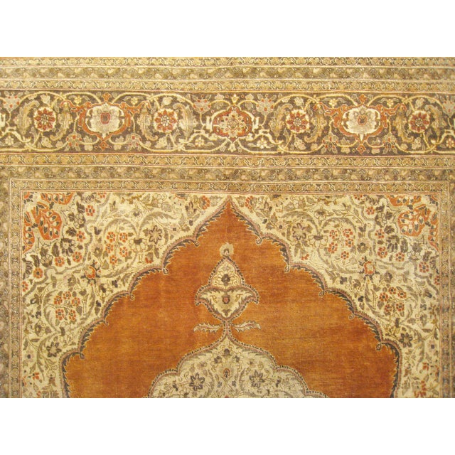 Antique Persian Tabriz Oriental Carpet in Room Size with Central Medallion For Sale In New York - Image 6 of 6
