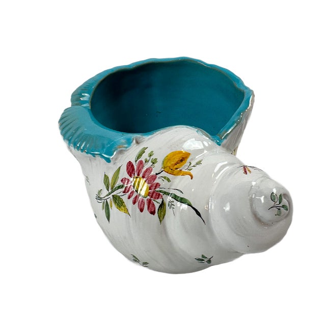 Mid-Century Ugo Zaccagnini Majolica Italian Snail Vase For Sale - Image 11 of 13
