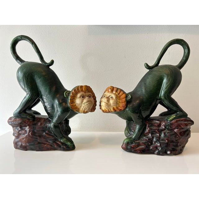 Vintage Ceramic Capuchin Monkey Statues For Sale - Image 11 of 11