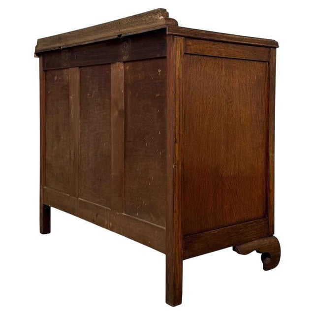 Wood Antique 20th Century Oak Chest of Drawers For Sale - Image 7 of 12