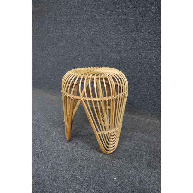 Mid-Century Rattan Plant Stand For Sale In Philadelphia - Image 6 of 8