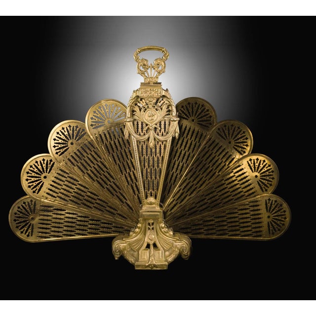 Victorian Brass Peacock Fireplace Screen Made in Japan An elegant accent piece to complement the hearth in any season Made...