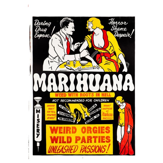 Marihuana Original Vintage US One Sheet Movie Poster, 1930s For Sale