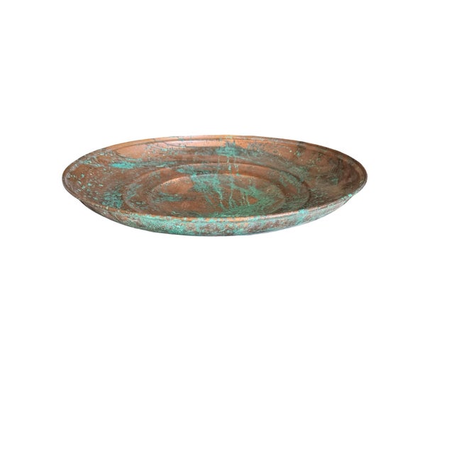 Large Vintage Patinated Copper Bowl For Sale - Image 9 of 12