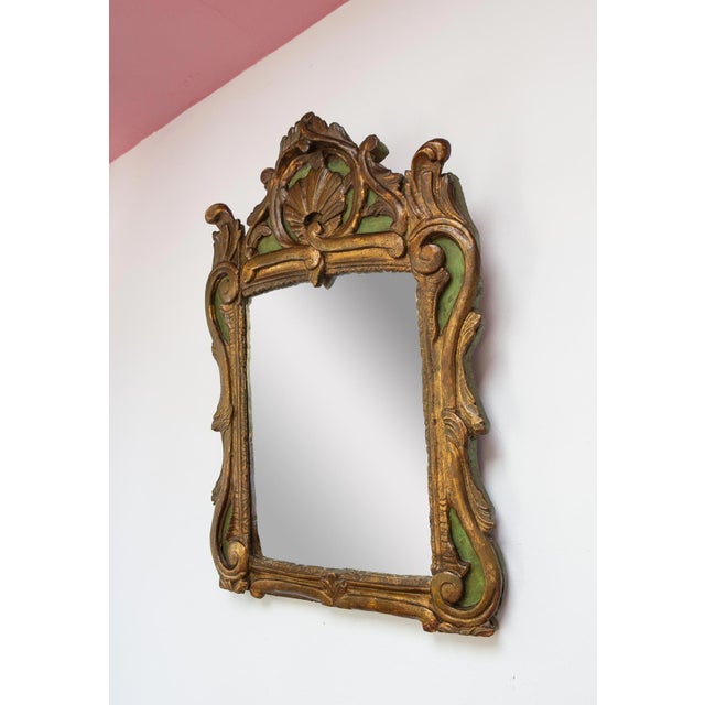 Wood Antique Louis XV French Gilt Mirror, 19th Century For Sale - Image 7 of 11