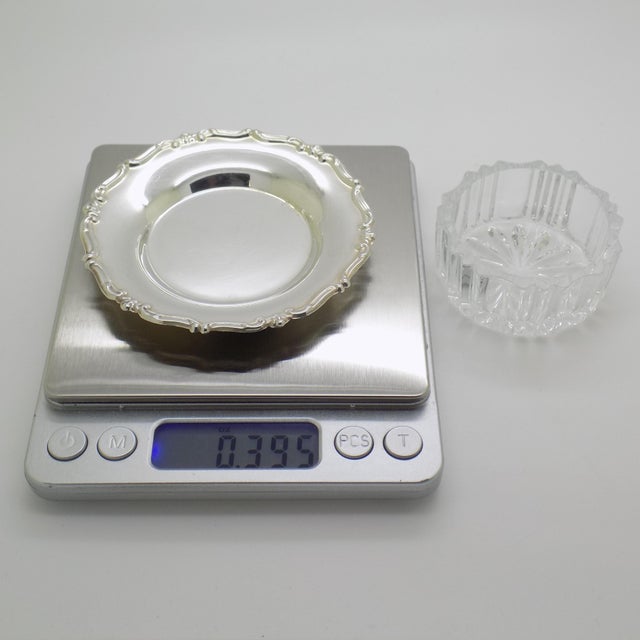 Vintage Italian Handmade Genuine Silver & Glass Salt / Pepper Cellar Table Decor For Sale - Image 11 of 12